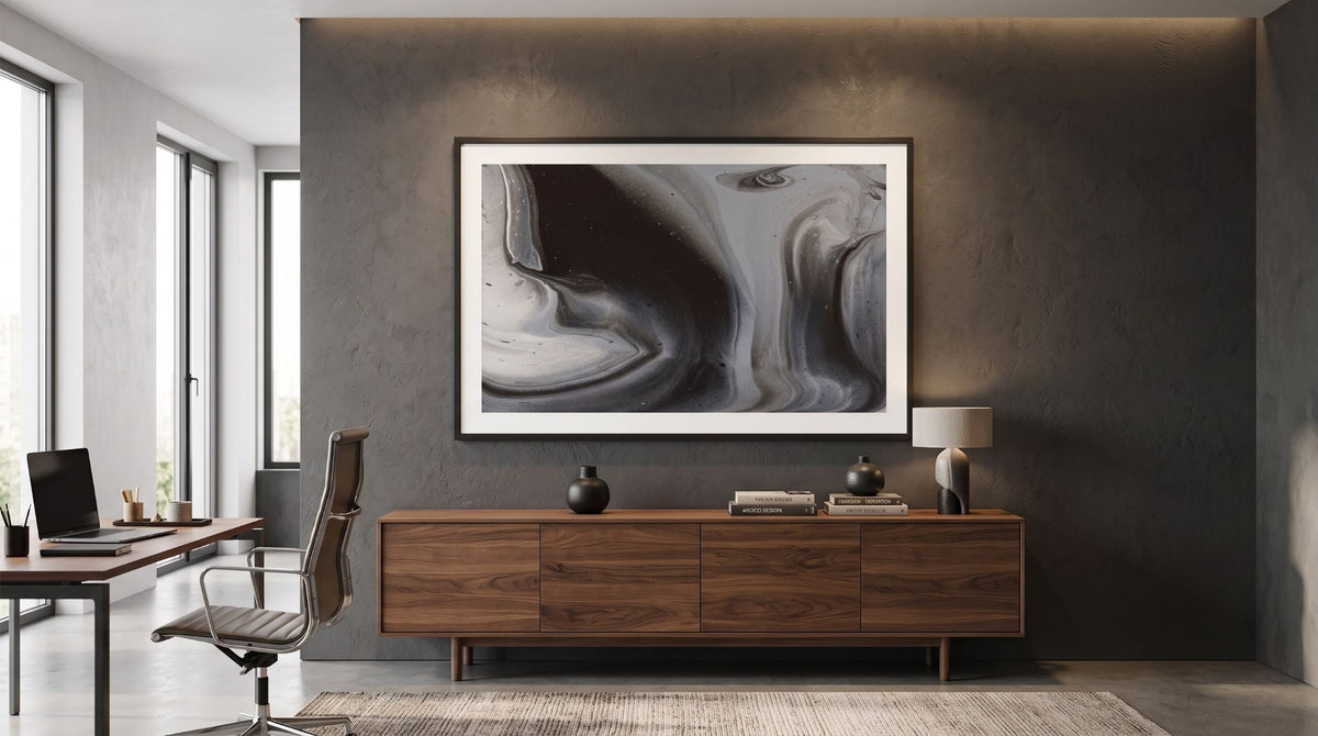 Abstract canvas wall art with bold brushstrokes and organic shapes