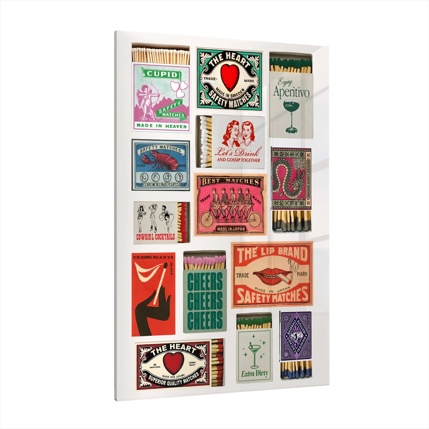 Vintage Matchbox Collage Retro