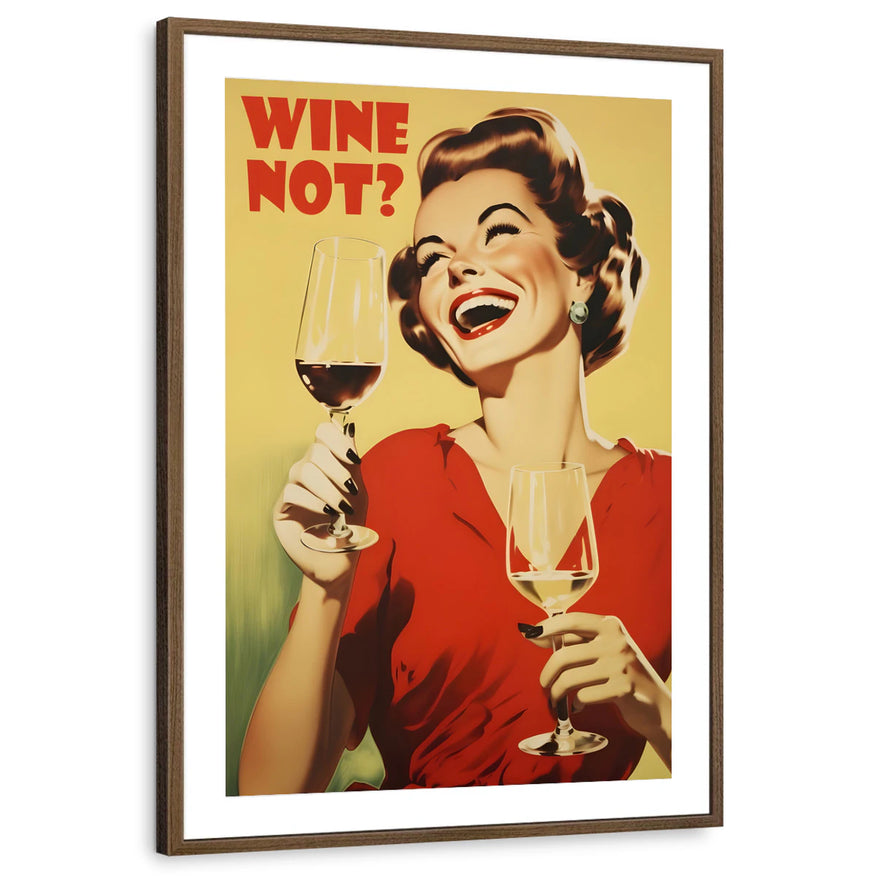 Mid Century Wine Not Illustration