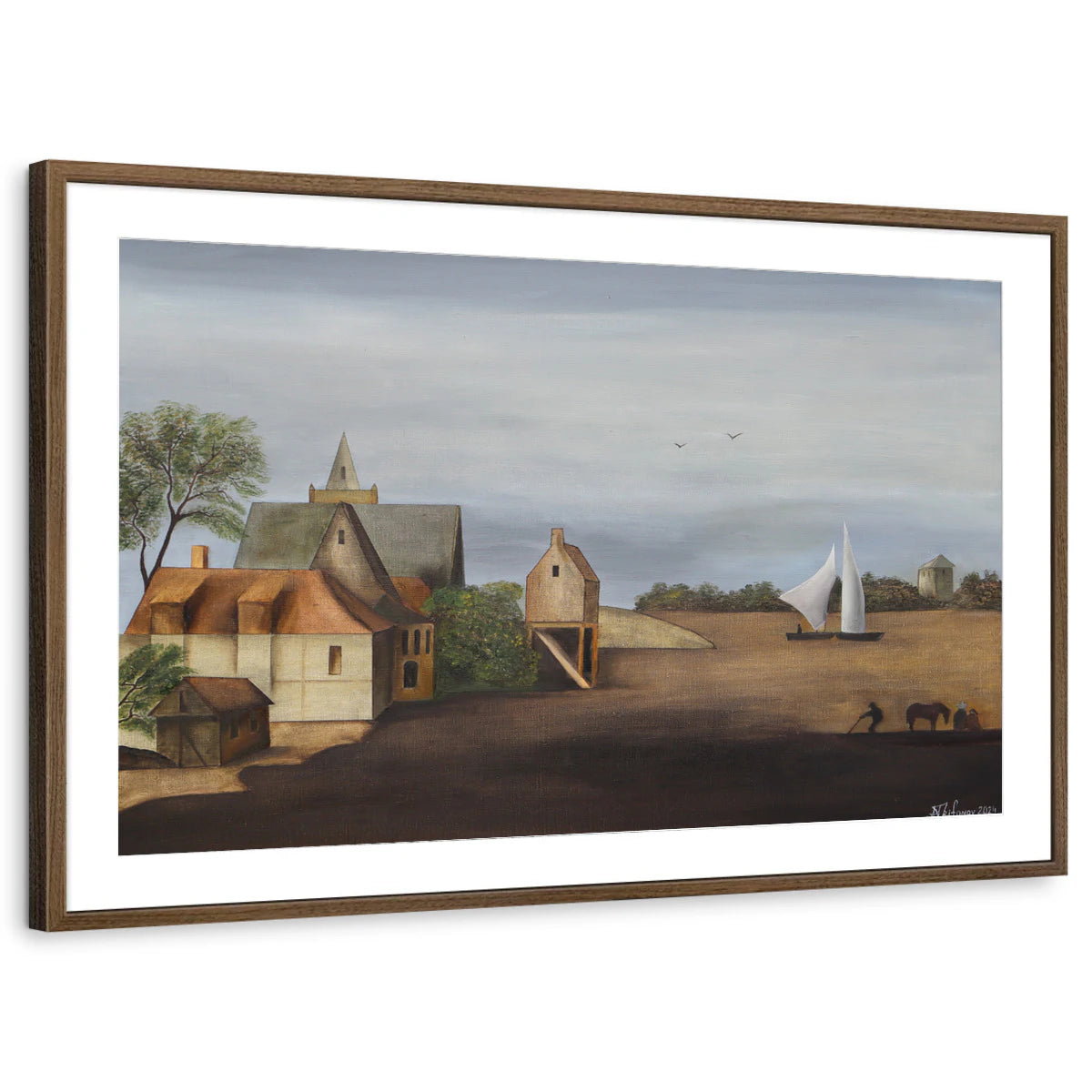 framed-print-brown-walnut-matted