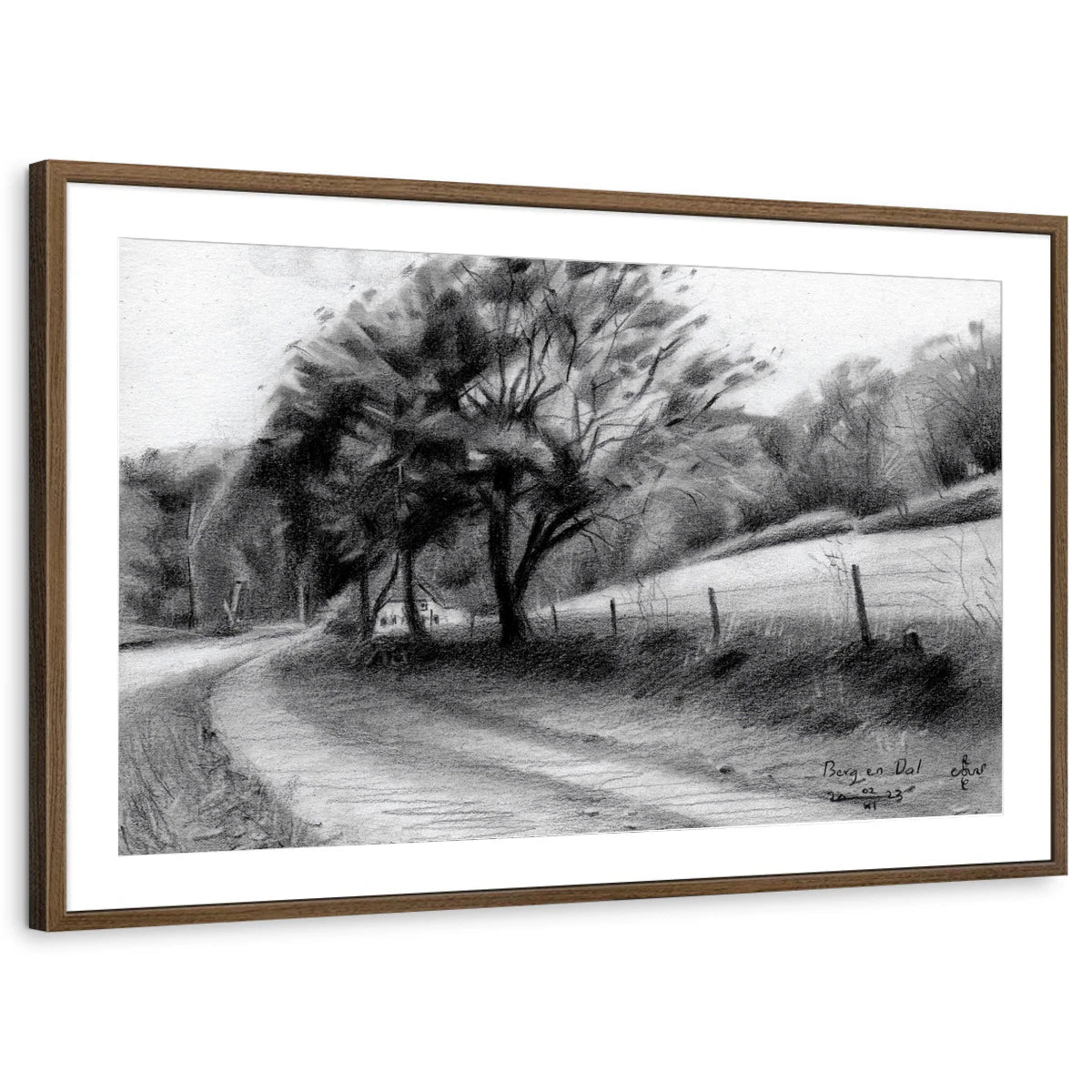 framed-print-brown-walnut-matted