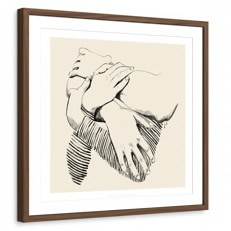framed-print-brown-walnut-white-border
