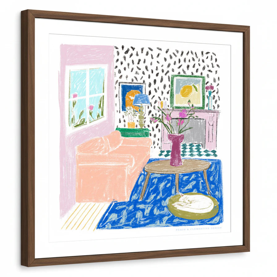 framed-print-brown-walnut-white-border