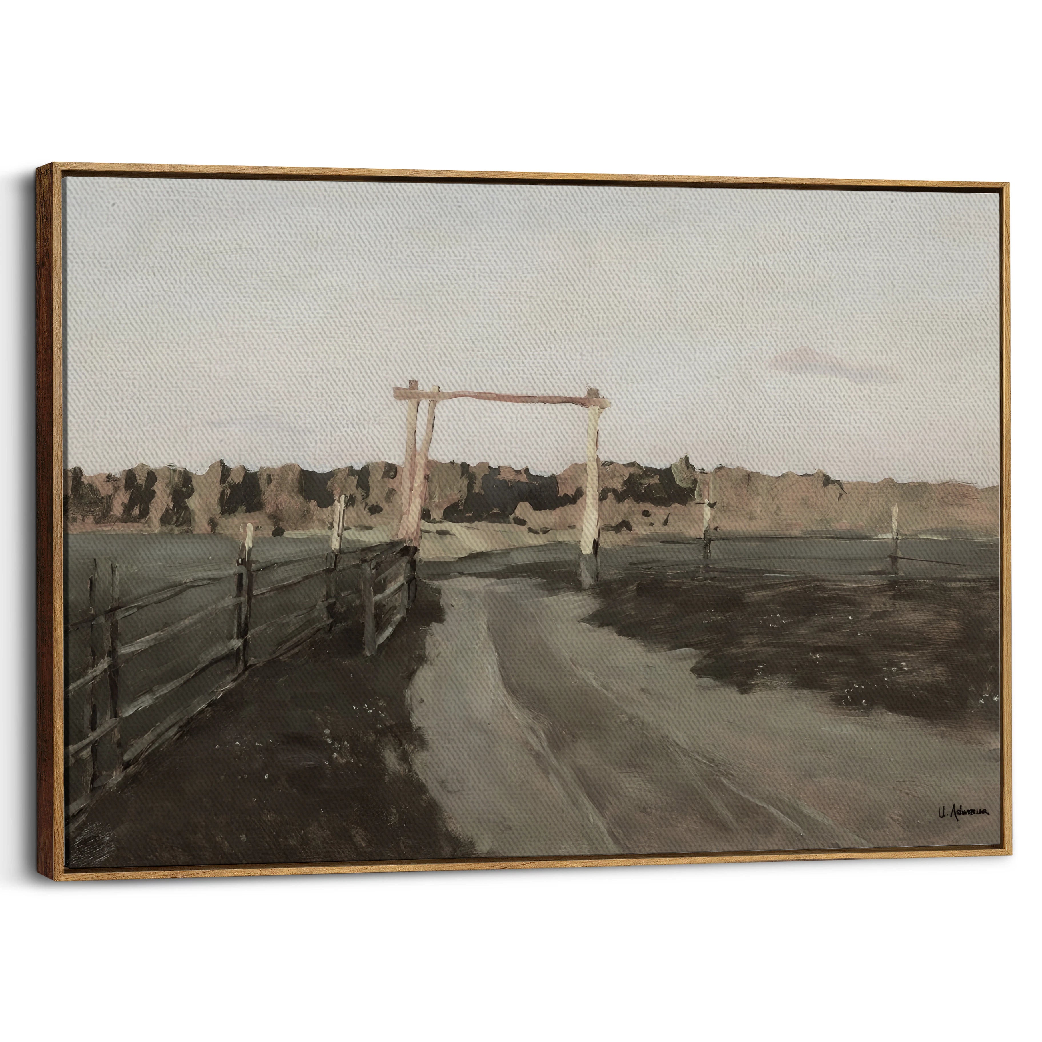 framed-canvas-brown-walnut