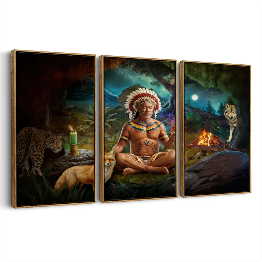 3-framed-canvas-brown-walnut