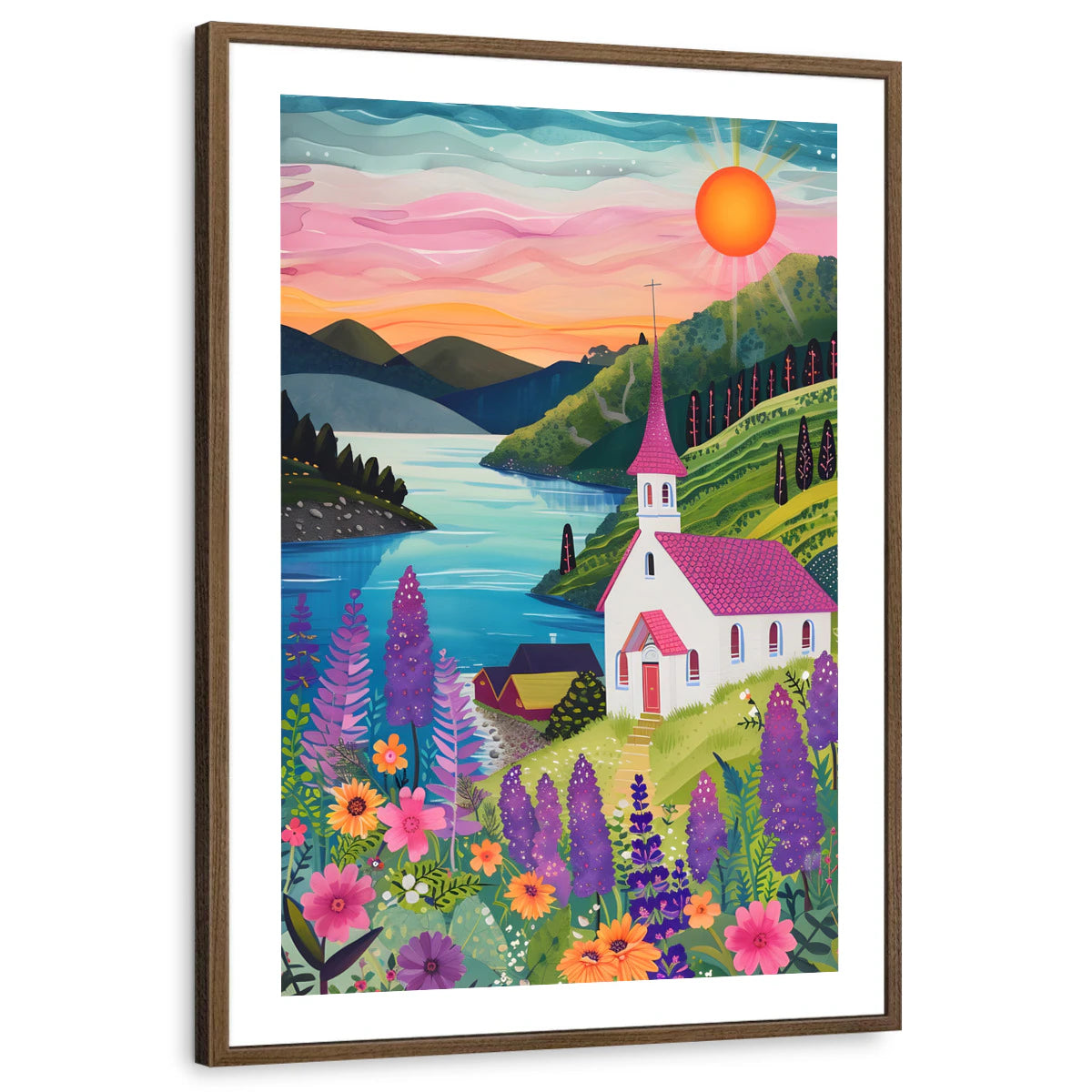 framed-print-brown-walnut-white-border