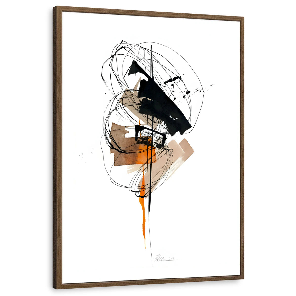 framed-print-brown-walnut-white-border