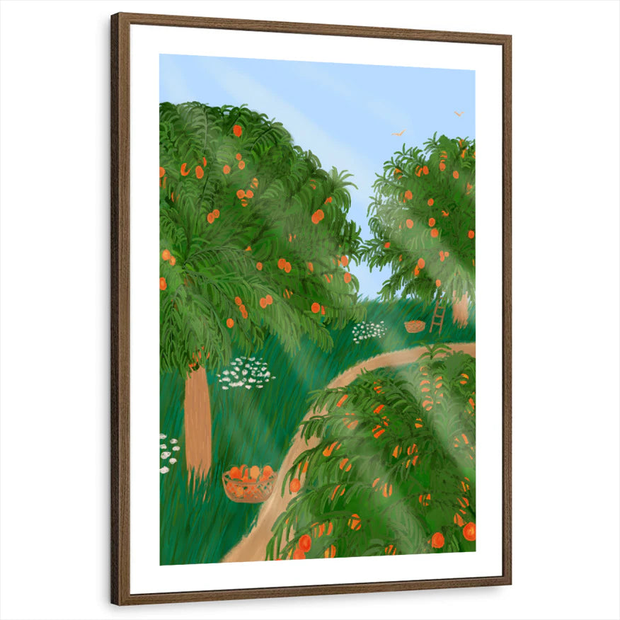 framed-print-brown-walnut-white-border