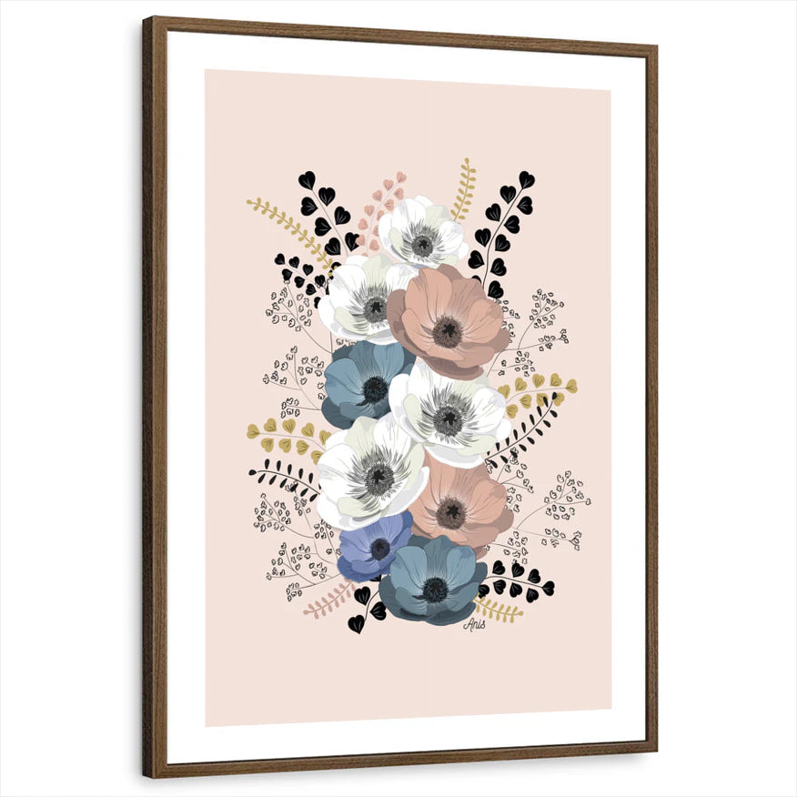framed-print-brown-walnut-white-border