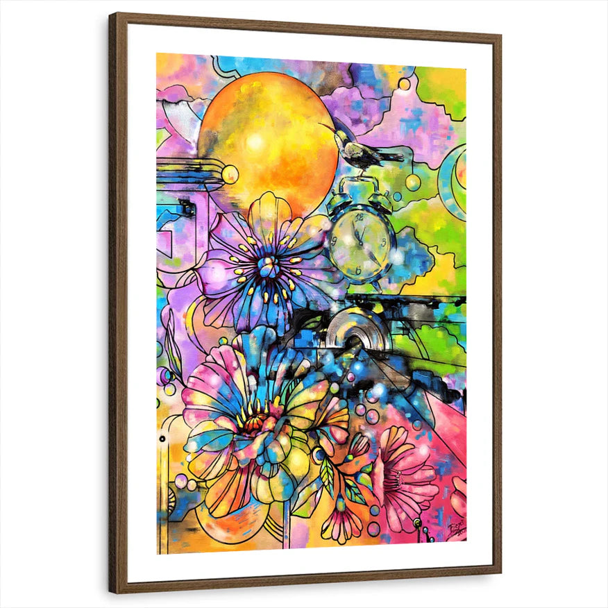 framed-print-brown-walnut-white-border