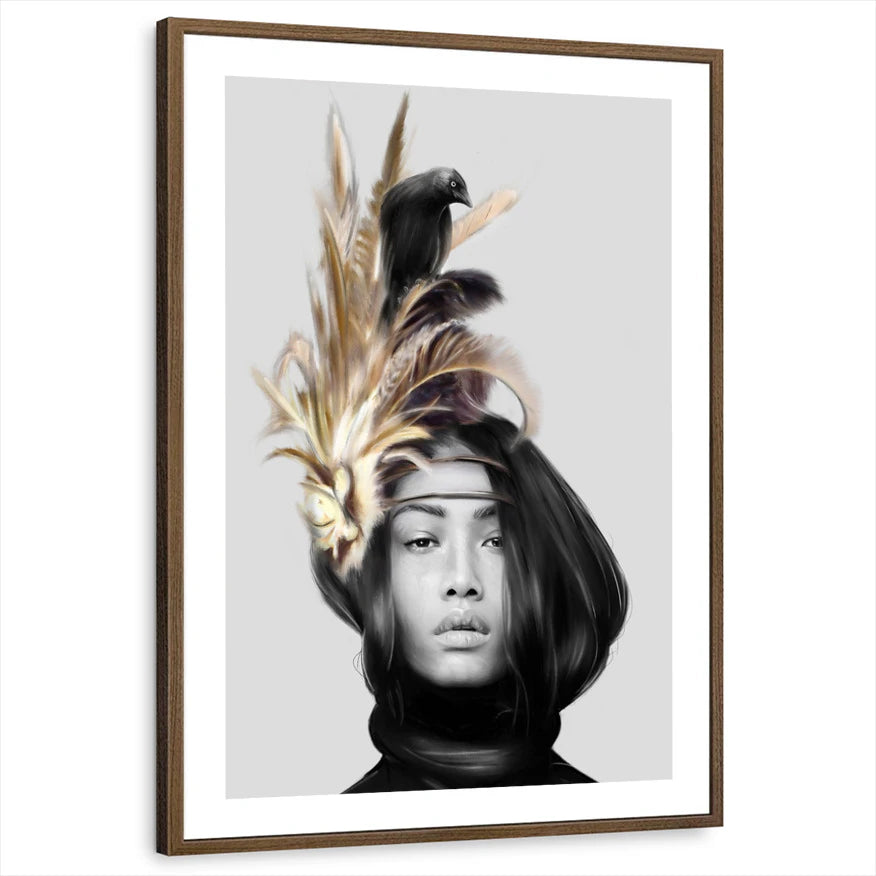 framed-print-brown-walnut-white-border