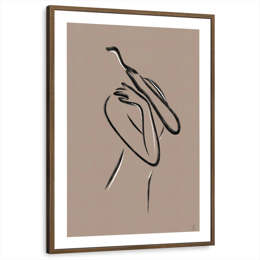 framed-print-brown-walnut-white-border