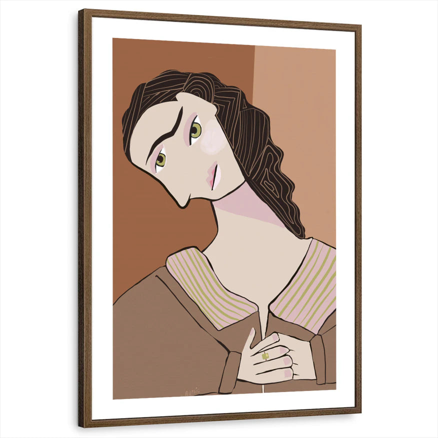 framed-print-brown-walnut-white-border