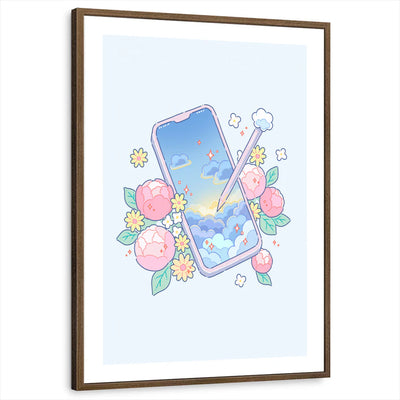 framed-print-brown-walnut-white-border