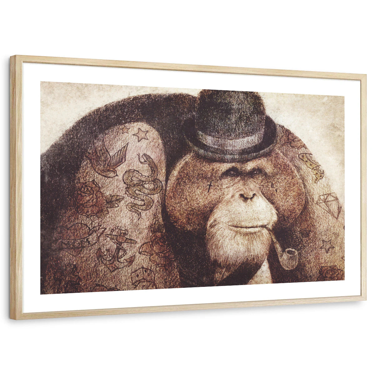 framed-print-natural-wood-white-border