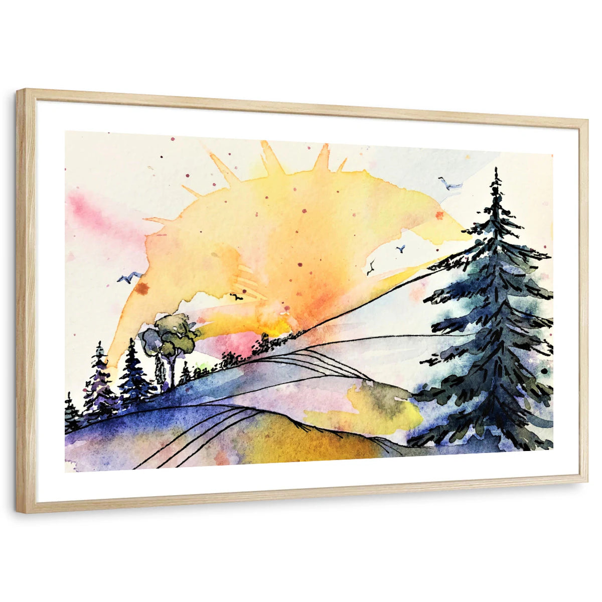 framed-print-natural-wood-white-border