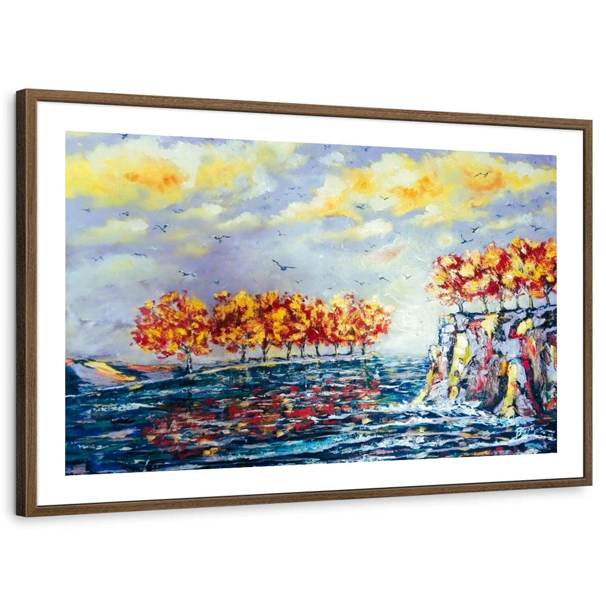 framed-print-brown-walnut-white-border