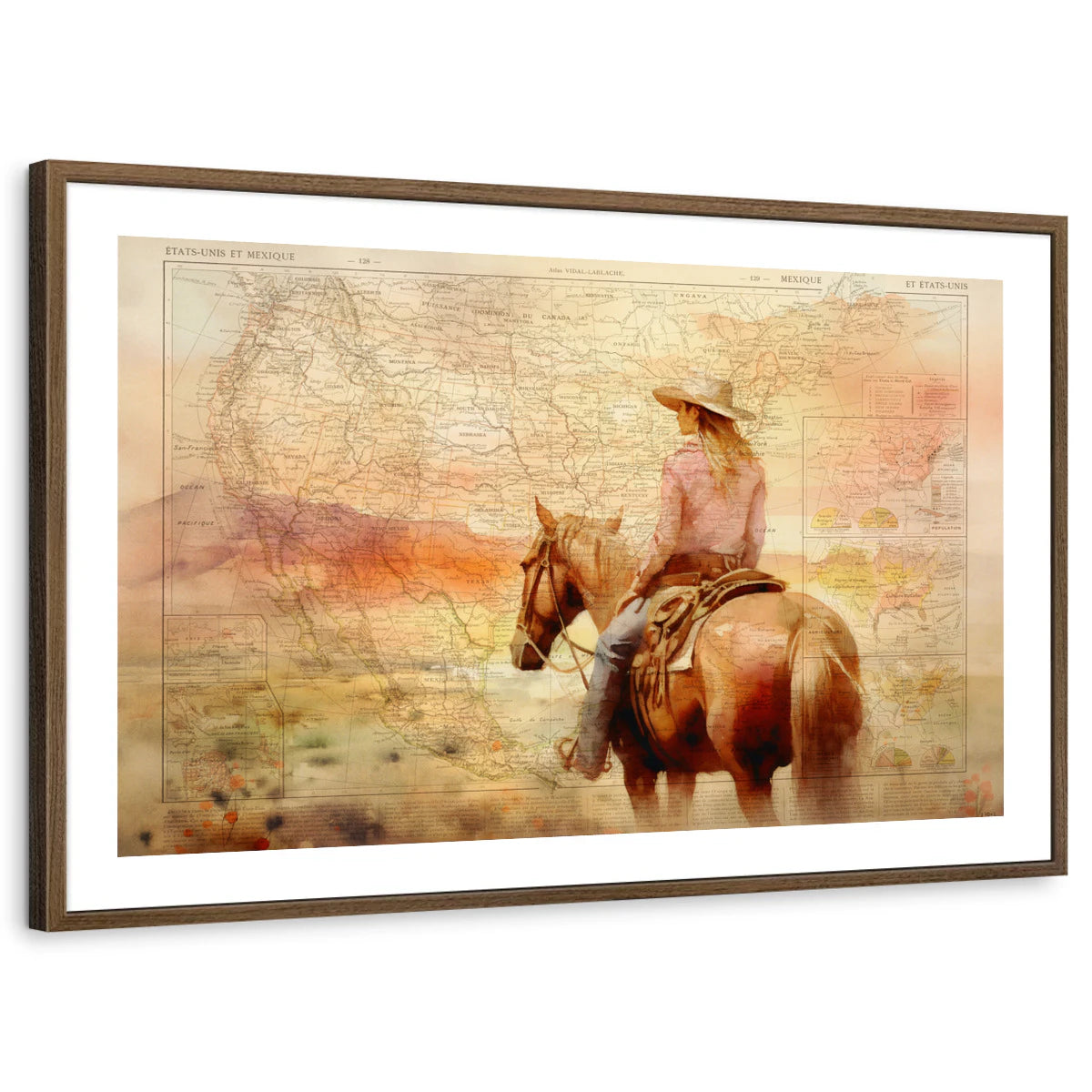 framed-print-brown-walnut-white-border