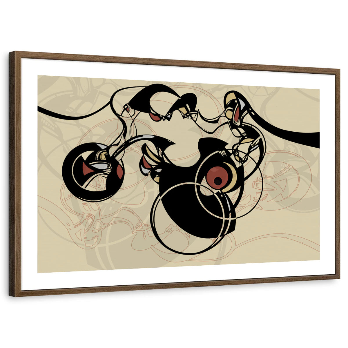 framed-print-brown-walnut-white-border