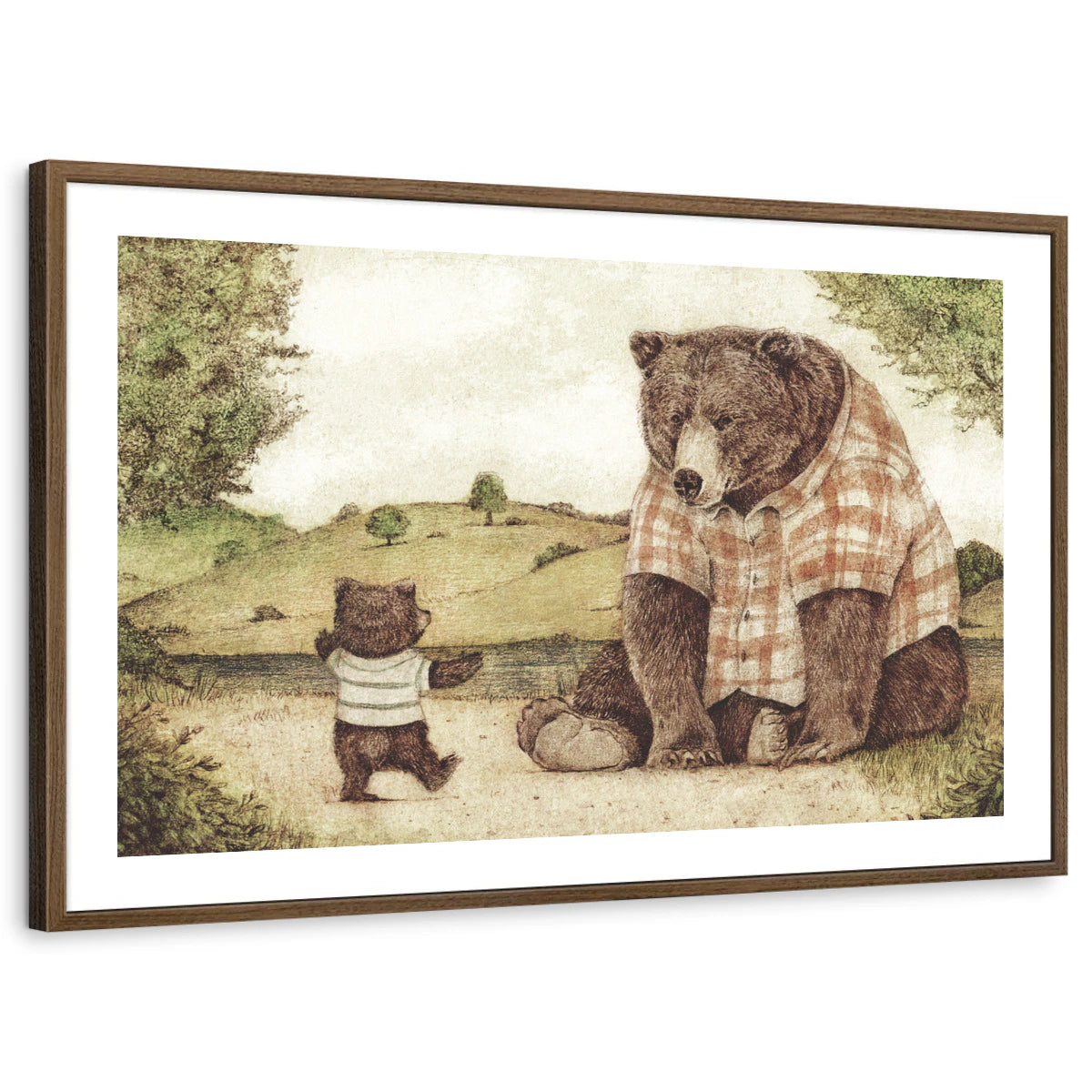 framed-print-brown-walnut-white-border