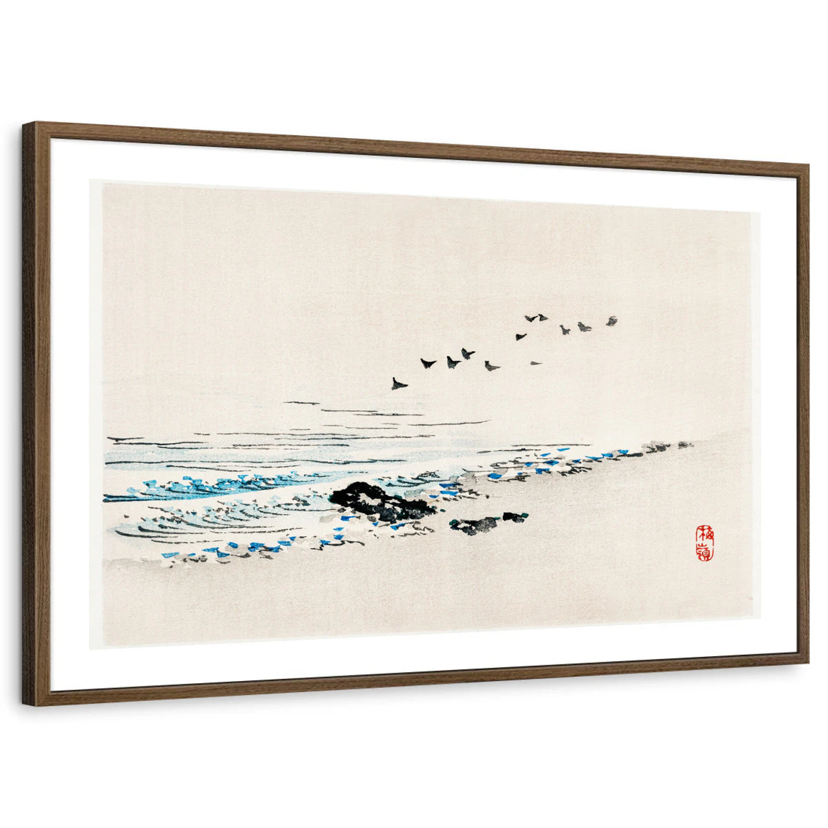 framed-print-brown-walnut-white-border
