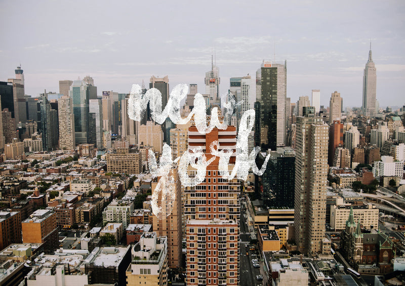 Retro Halftone New York Cityscape