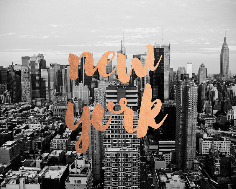 Rose Gold New York Skyline