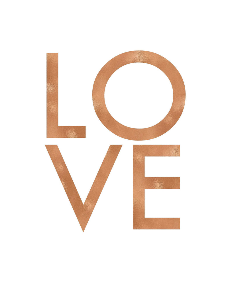 Minimalist Copper Love Stacked Word