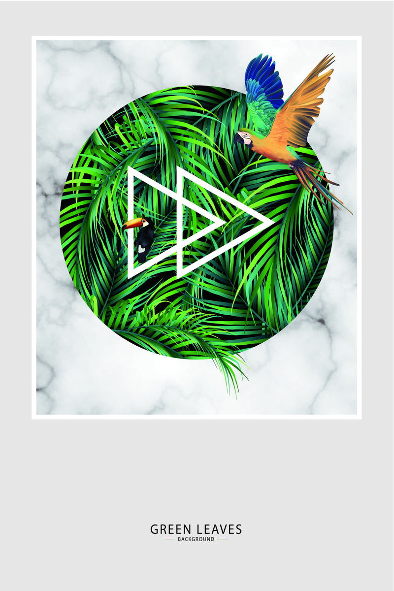 Exotic Avians Geometric Marble Oasis