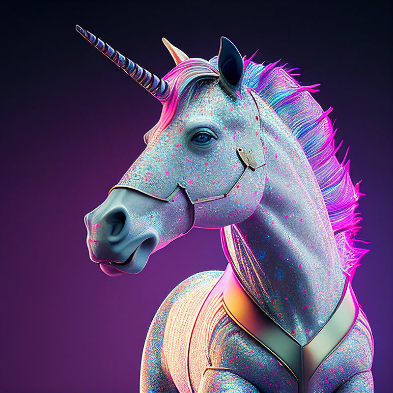 Galactic Glitter Fantasy Unicorn Canvas