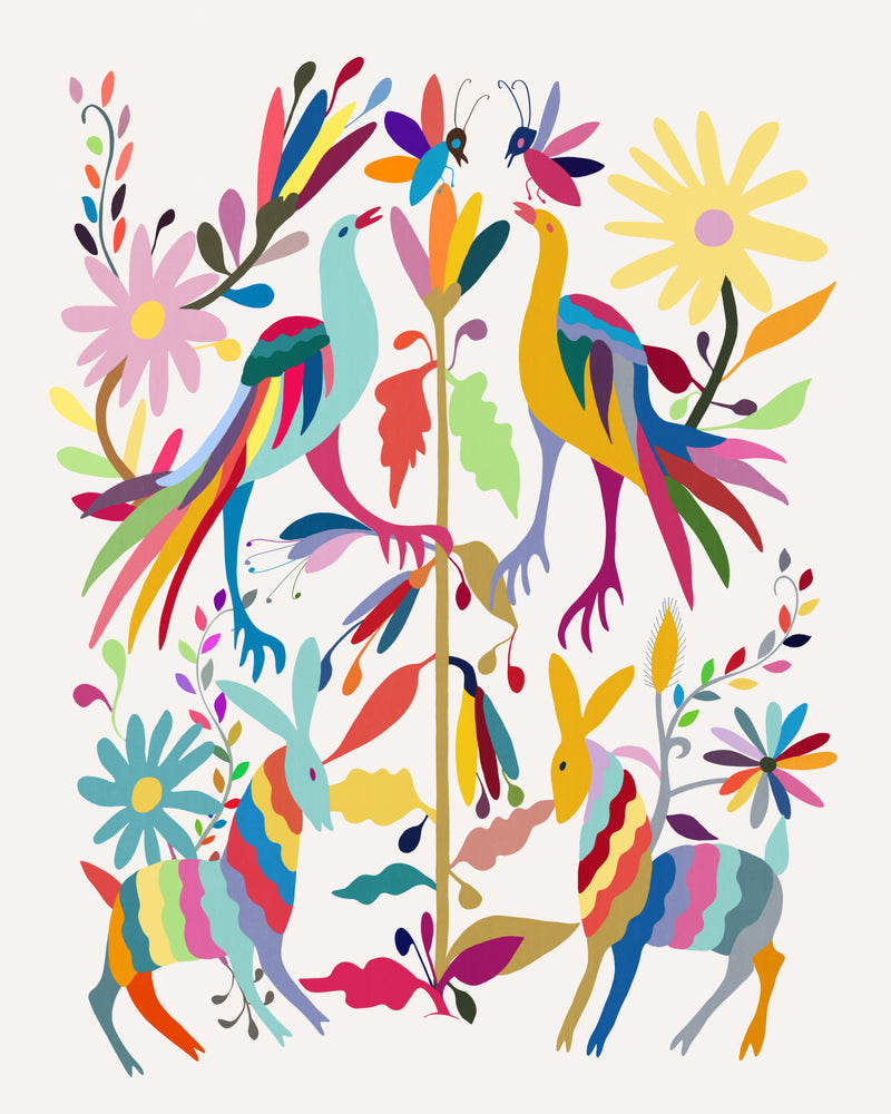 Mexican Folk Art Inspired Fauna and Flora