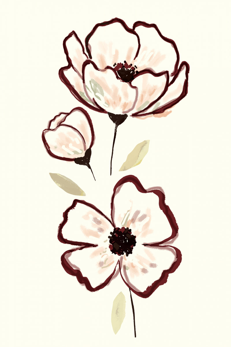 Minimalist Hand-Drawn Floral Sprig