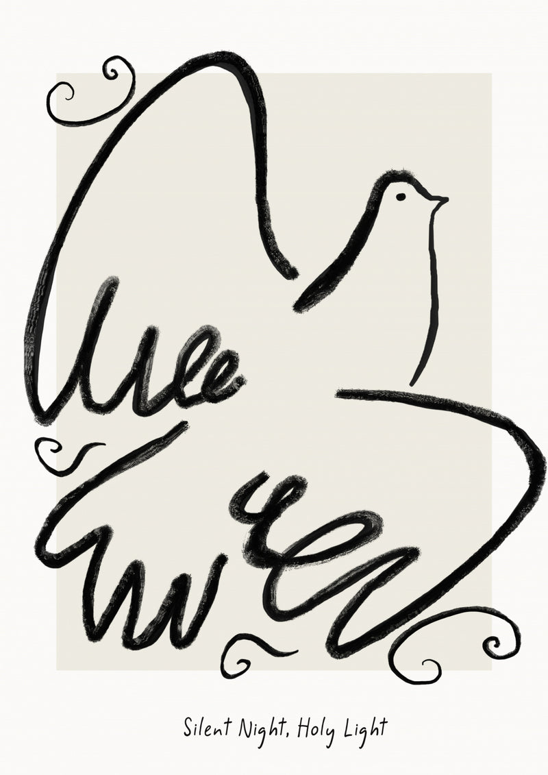 Minimalist Dove Line Art