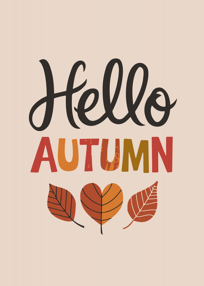Hello Autumn Seasonal Typography Art