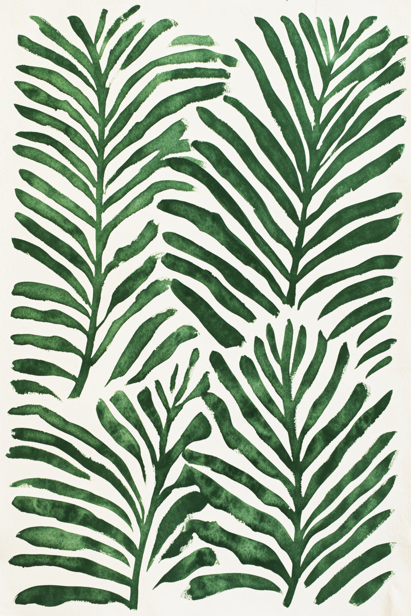 Verdant Palm Leaf Watercolor Botanical Print