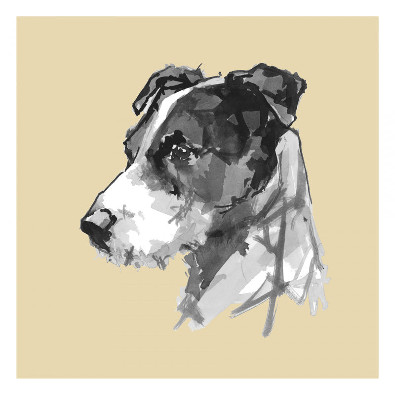Wire Fox Terrier Minimalist Portrait
