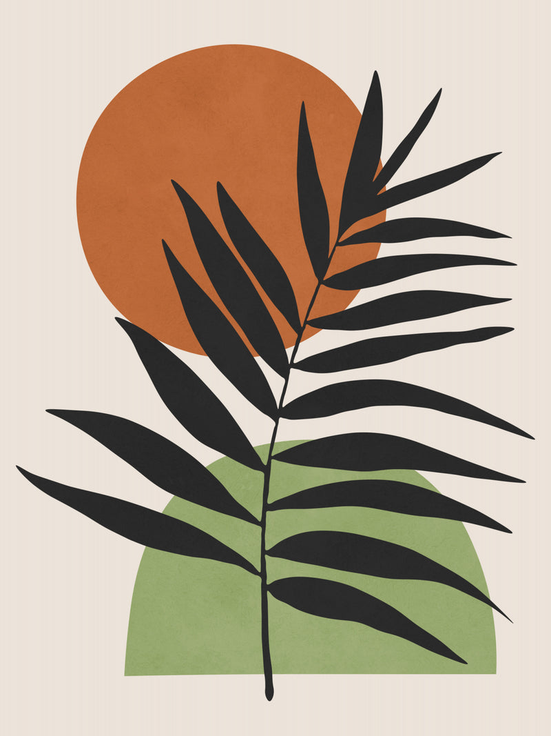 Minimalist Terracotta Palm Leaf Geometric Art