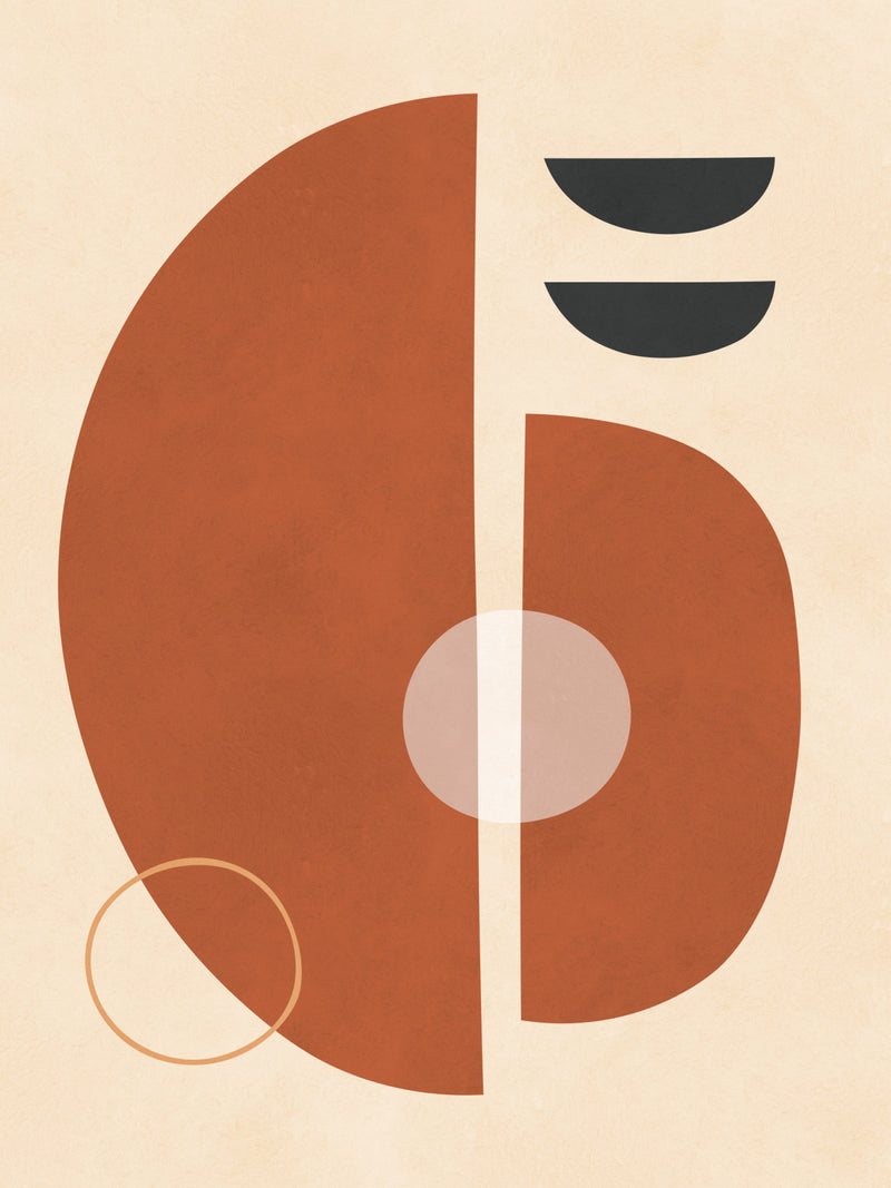 Terracotta Geometric Abstract Composition
