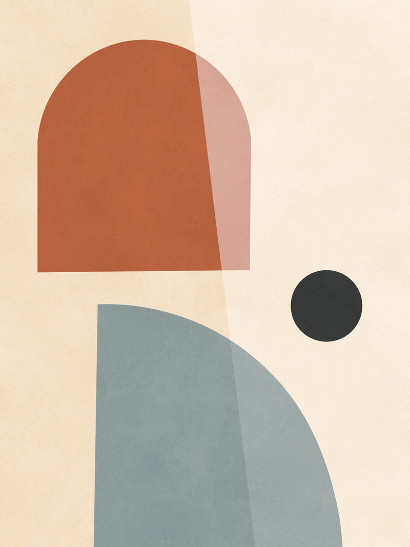 Minimalist Terracotta and Teal Geometric Arch