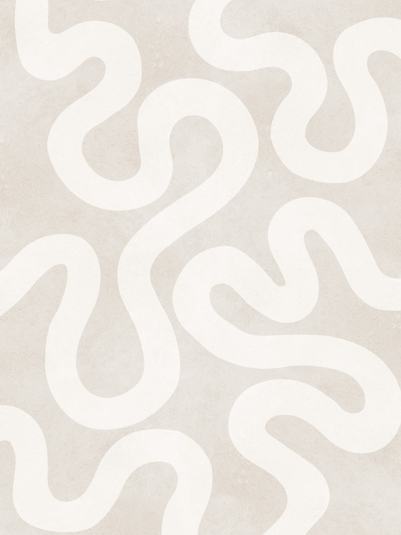 Minimalist Soft Beige Wavy Line Pattern